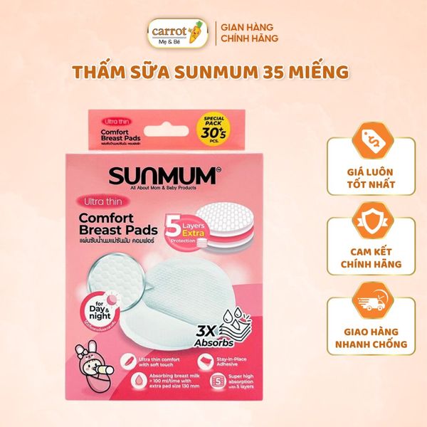 Miếng Lót Thấm Sữa SunmumThái Lan Siêu Thấm Hộp 30+5 Miếng