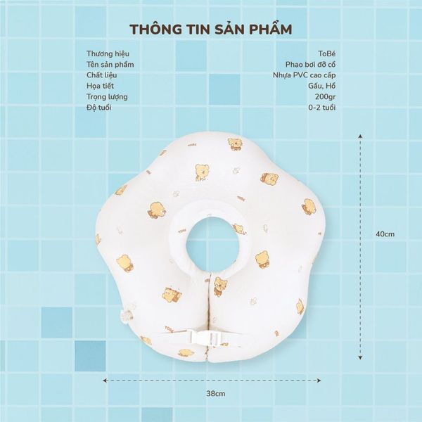Phao Bơi Đỡ Cổ TOBE Cho Bé Từ 0-2 Tuổi Khi Bơi