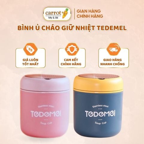 Bình Ủ Cháo Tedemei  Siêu Tiện Lợi Có Kèm Muỗng Mẫu Mới 530ML