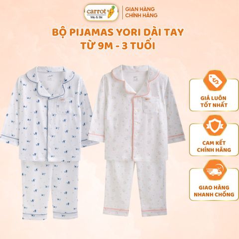 Bộ Pijamas YORI Dài Tay Đa Dạng Họa Tiết Bé Trai, Bé Gái Cho Bé Từ 9M-3 Tuổi