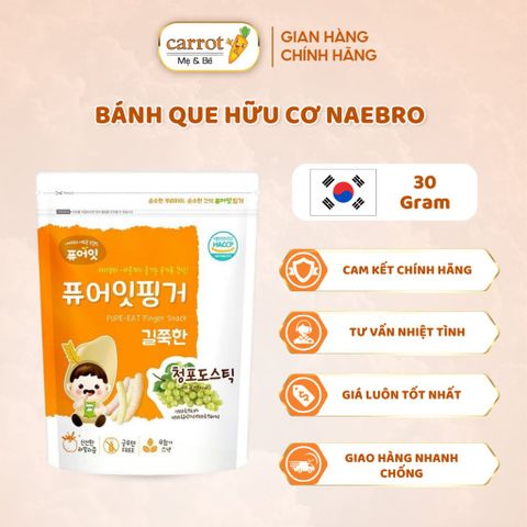 Bánh Que Hữu Cơ NAEBRO Hàn Quốc - Tự Nhiên, Tiện Lợi, Không Phẩm Màu - 30G