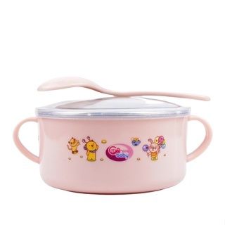 Chén Ăn Kèm Muỗng GBbaby 8808 Màu Hồng Cho Bé