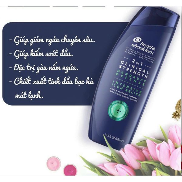 Dầu Gội Head & Shoulders Clinical Strength 400ML, Dầu Gội Head Mỹ Giảm Gàu,Nấm