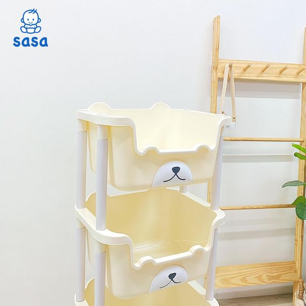 Kệ Đựng Đồ Chơi Đa Năng Cho Bé, Kệ 4 Tầng Sasa Hình Gấu