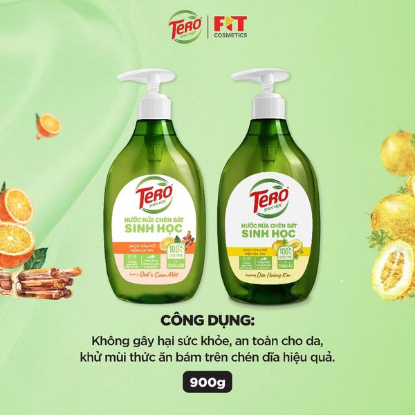 Nước Rửa Chén Sinh Học Tero Hương Dưa Hoàng Kim 900G Mùi Hương Quế Cam