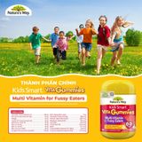 Kẹo Dẻo Vi Chất Nature's Way Kids Smart Vita Gummies Multi Vitamin for Fussy Eaters Kích Thích Ăn Ngon Hộp 60 Viên