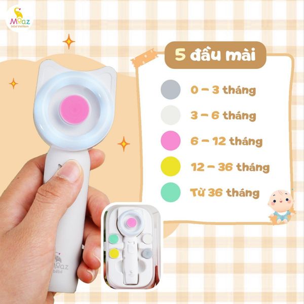 Máy Dũa Móng Tay Cho Bé Moaz BéBé MB080 Sử Dụng Cho Bé Sơ Sinh, Trẻ Nhỏ Và Người Lớn