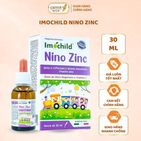 Kẽm Hữu Cơ Imochild Nino Zinc Hộp 30ml – Hỗ Trợ Tăng Cường Sức Đề Kháng Cho Bé