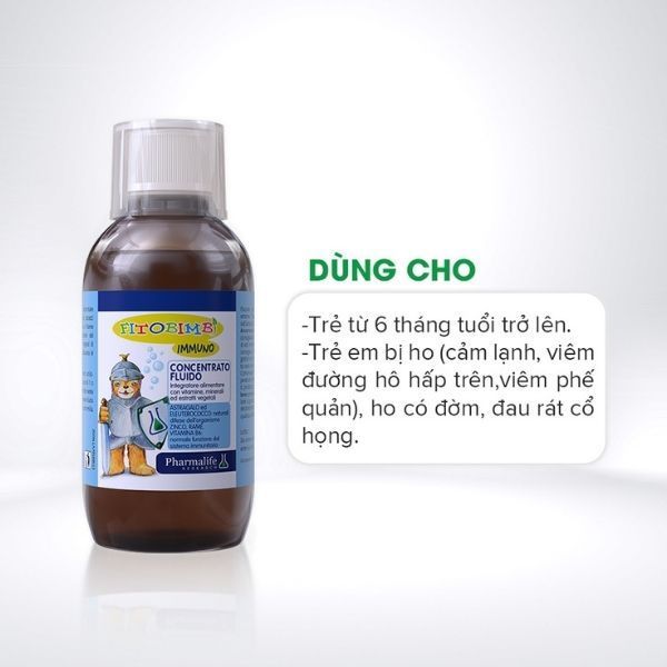 Siro FITOBIMBI IMMUNO - Hỗ Trợ Tăng Cường Sức Đề Kháng Cho Trẻ Em Của Italia Chai 200ml