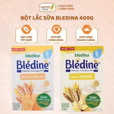 Bột Ngũ Cốc Lắc Sữa BLEDINA Pháp Hộp 400G Cho Bé Từ 6M+, Bột Ăn Dặm BLEDINA
