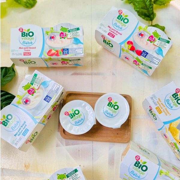 Sữa Chua Bio Village Bébe 400G 4 Vị Cho  Bé Từ 6 Tháng Tuổi