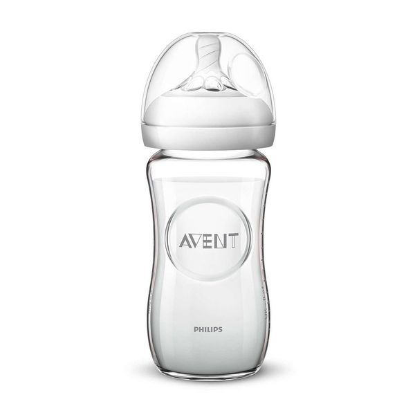 Bình Sữa Thủy Tinh Philips Avent  240ML, Bình Sữa Thuỷ Tinh Cổ Rộng Chính Hãng