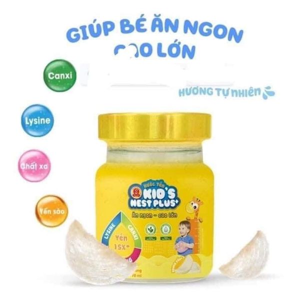 Nước Yến Kid's Nest Plus - Bé Biếng Ăn, Phát Triển Chiều Cao - Lốc 6 Hộp