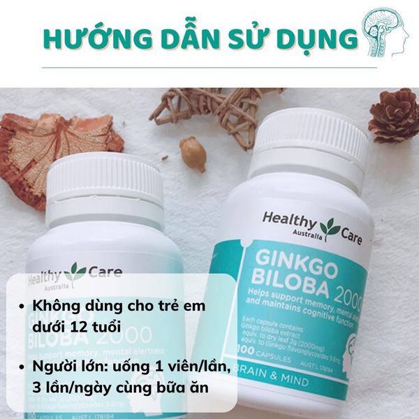 Viên Uống Bổ Não Healthy Care Ginkgo Biloba 2000MG 100 Viên