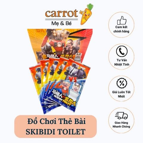 [Hộp 30 gói] Bài Đồ Chơi SKIBIDI TOILET Cao Cấp - Dành Cho Bé, Ngẫu Nhiên Lựa Chọn - 5 thẻ/gói