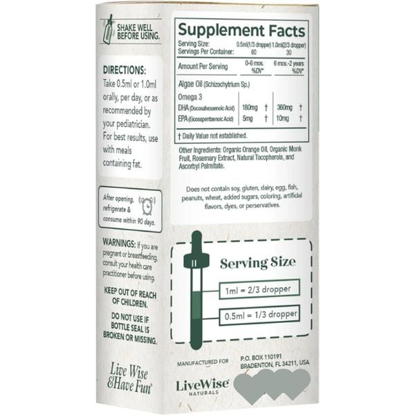 Siro Bổ Sung DHA Orgnic LiveWise Baby Cho Bé Từ Sơ Sinh