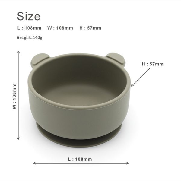 Chén Ăn Dặm Hình Gấu Silicon Bar Rot Có Đế Hít Chống Đổ Cho Bé