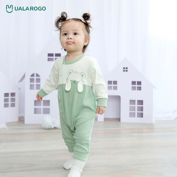 Body Dài Cài Chéo Nỉ Tăm UR3671 Cho Bé 0-12M