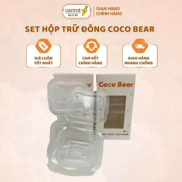 Set Hộp Trữ Đông Ăn Dặm Coco Bear Chịu Nhiệt, 50ml, 100m