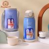 Bình Nước Hermon Giữ Nhiệt 600ml, 2 Nắp Có Ống Hút Cho Bé Đi Học, Nhà Trẻ, Mầm Non Và Đi Chơi