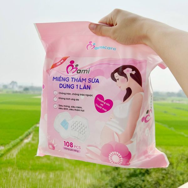 Miếng Lót Thấm sữa Mamicare 108 Miếng, Bịch 108 Miếng Thấm Sữa An Toàn, Siêu Thấm Cho Mẹ