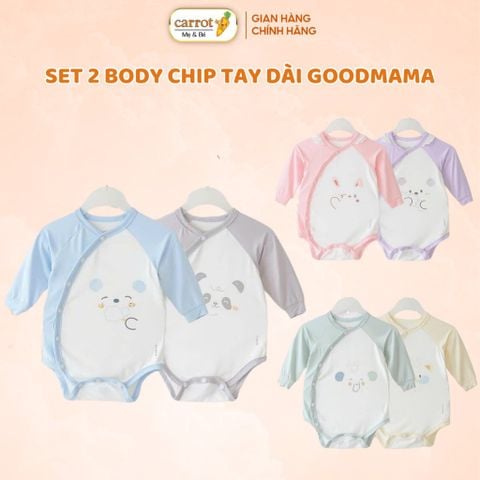 Body Chip Tay Dài GoodMama, Set 2 Body Cho Bé 0-6M