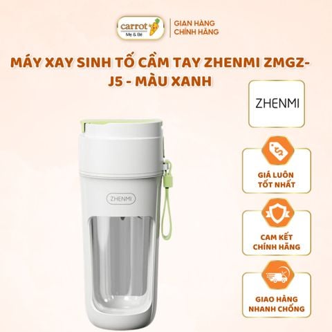 Máy Xay Sinh Tố Cầm Tay ZHENMI ZMGZ-J5 10 Lưỡi Xay đá, Sạc Pin, Dung tích 340ml