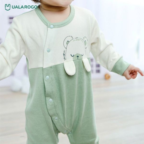 Body Dài Cài Chéo Nỉ Tăm UR3671 Cho Bé 0-12M