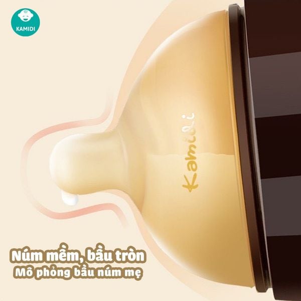 Núm Bình Sữa Kamidi Chất Liệu Silicon, Núm Cho Bé Từ 0 - 8M+