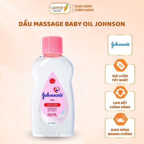 Dầu Massage Và Dưỡng Ẩm Cho Bé Johnson's Baby Chai 200mL - Siêu Thị Mẹ Và Bé Carrot