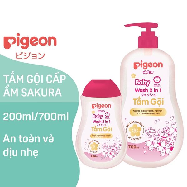 Sữa Tắm Gội 2In1 Sakura Pigeon Cho Bé 700ML