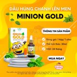 Dầu Húng Chanh Lên Men Minion Gold, Dầu Cỏ Dạ Hương, Cải Thiện Thị Lực, Cho Trẻ Từ 6 Tháng  30ML
