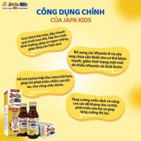 Siro Ăn Ngon Japa Kid Giúp Bé Ăn Ngon Ngủ Ngon Tăng Khả Năng Miễn Dịch Cho Bé, Japa Kid Chính Hãng