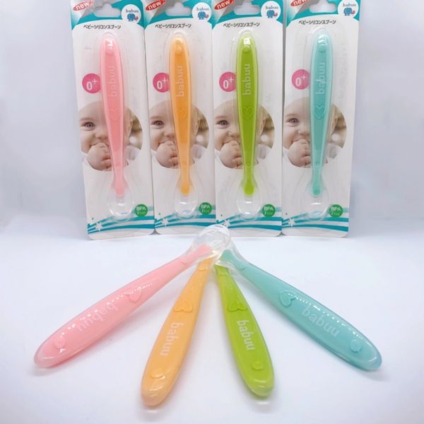 Thìa Ăn Dặm Silicon Babuu, Muỗng Ăn Dặm Silicon Nhật Bản