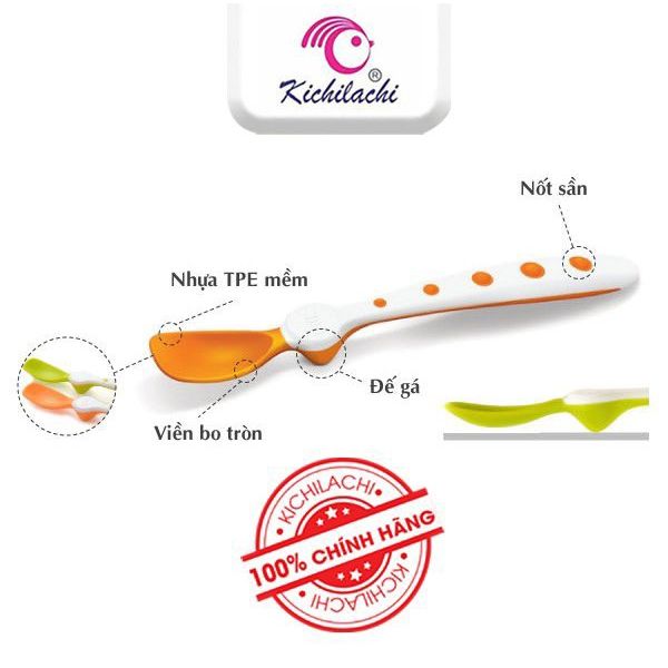 Thìa Kichi Kèm Hộp, Thìa Ăn Dặm Cho Bé Chính Hãng