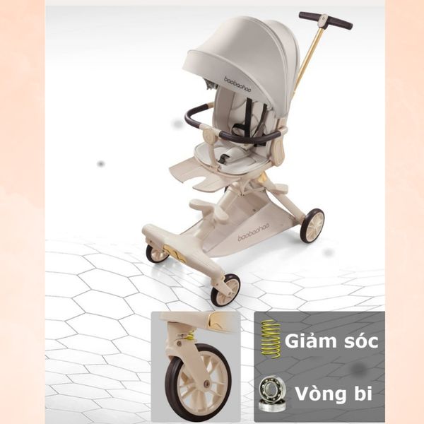 Xe Đẩy 2 Chiều Gấp Gọn Cho Bé Baobaohao V16 Màu Đen, Thiết Kế Gọn Nhẹ