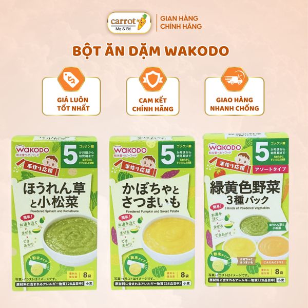 Bột Ăn Dặm WAKODO Cho Bé Từ 5M Hộp 8 Gói