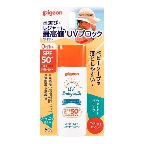 Kem Chống Nắng Trẻ Em PIGEON UV Baby milk SPF50+ PA+ Nhật Bản 50G