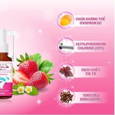 Xịt sâu răng trẻ em Baby's Tooth, chống ngừa ngăn hôi miệng, sâu răng, ố vàng, hà mủn, sáng răng