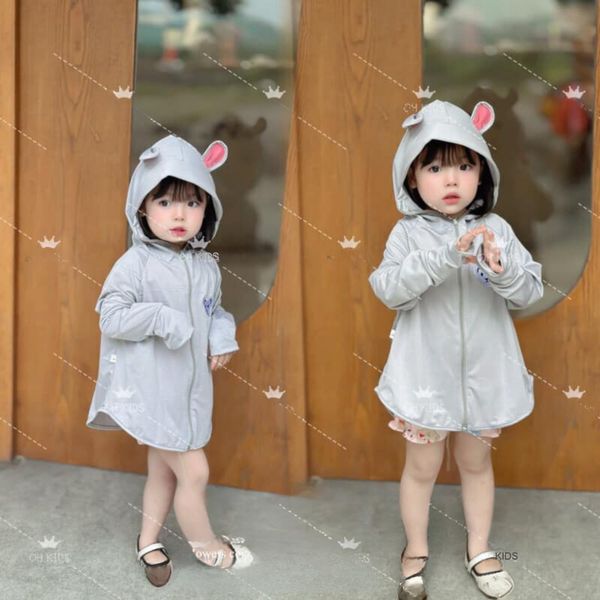 Áo Khoác Chống Nắng Cho Bé Thông Hơi Kim Cương Tai Thỏ