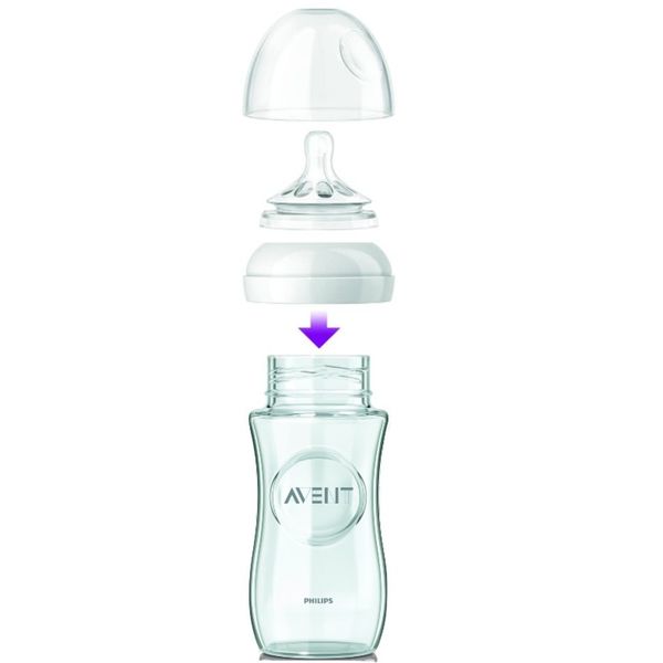 Bình Sữa Thủy Tinh Philips Avent  240ML, Bình Sữa Thuỷ Tinh Cổ Rộng Chính Hãng