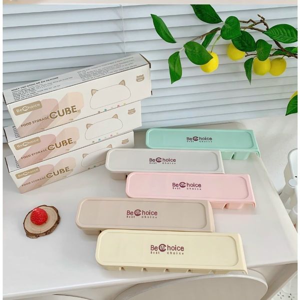 Khay Trữ Đông Silicone BECHOICE 6 Ngăn, Khay Trữ Đồ Ăn Dặm, Khay Đựng Đá