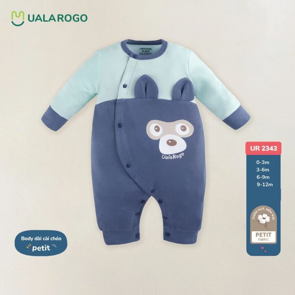 Bộ Body Dài UalaRogo UR 2343 Cài Chéo Chất Liệu Petit Cho Bé Từ 0-12M