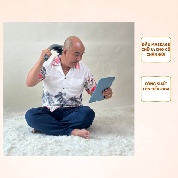 Máy Massage Cầm Tay Gluck - GC1706, Máy Massage Đa Năng Cao Cấp Cổ, Vai Gáy, Lưng, Tay, Massage Toàn Thân