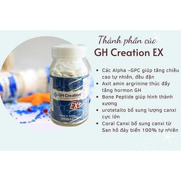 Viên Uống Hỗ Trợ Chiều Cao GH Creation EX 270 Viên Nhật Bản