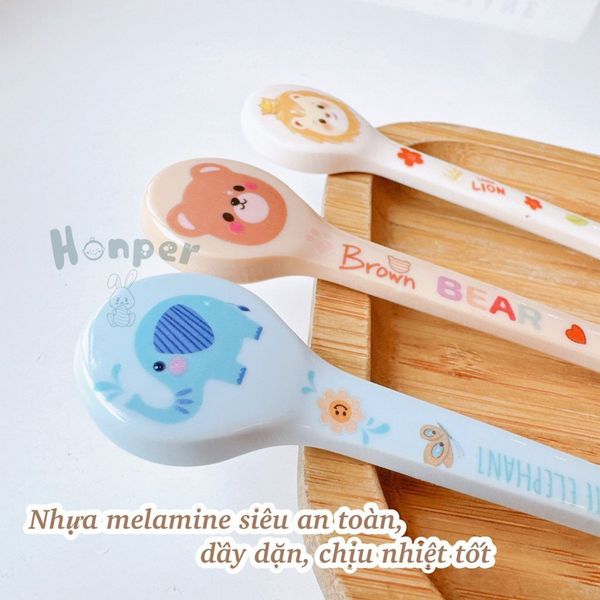Thìa Ăn Dặm HONPER Cán To HP2407, Cán Nhỏ HP2408 Màu Ngẫu Nhiên