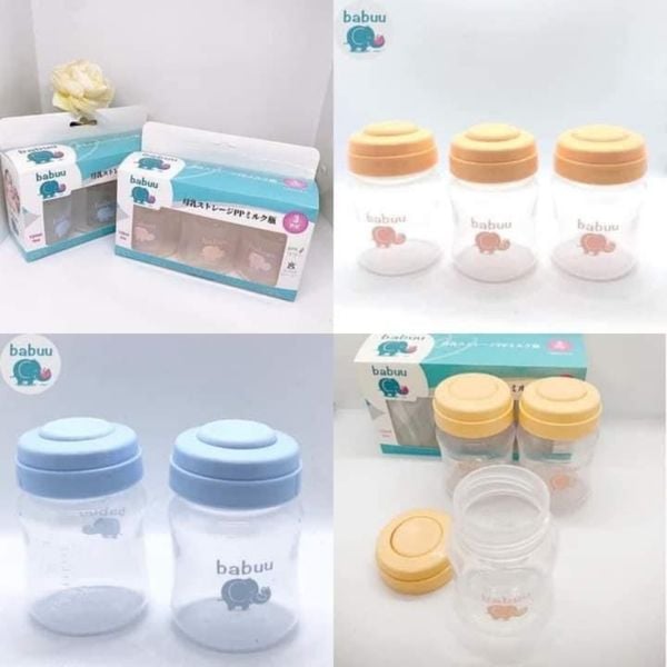 Bộ 3 Bình Trữ Sữa Babuu Nhật Bản 120ML Cho Mẹ Và Bé