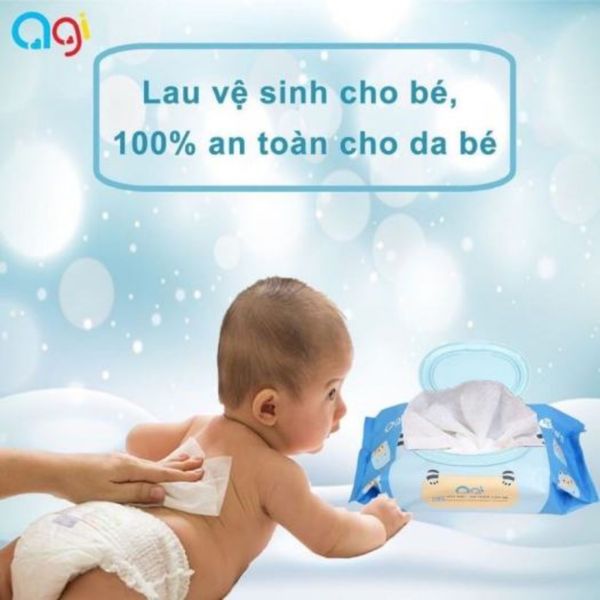 Khăn Giấy Ướt Agi Không Mùi Cho Bé - Không Xơ, Không Cồn, Chống Khuẩn - 100 Tờ