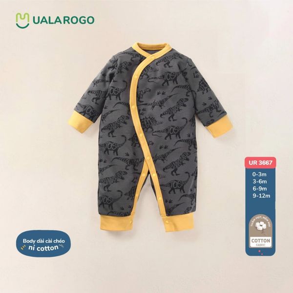 Body Dài Tay Nỉ Ualarogo UR3667,  Bộ Body Dài Cài Chéo