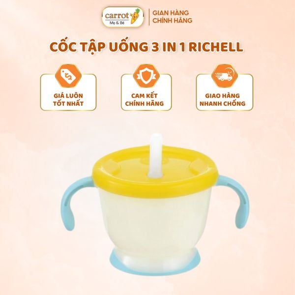 Cốc Tập Uống 3 Giai Đoạn Richell Chính Hãng Nhật Bản
